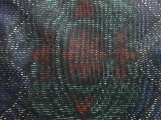 JAPANESE KIMONO / ANTIQUE KIMONO / SILK / DORO OSHIMA TSUMUGI / WOVEN FLOWER